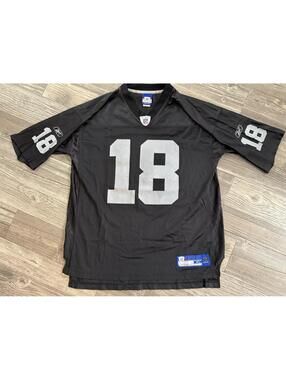 vintage Reebok Oakland Raiders #18 Randy Moss jersey Sz XL
